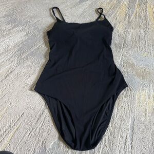 Aerie black one piece swimsuit Full Coverage bathing Suit tie back XXL long new